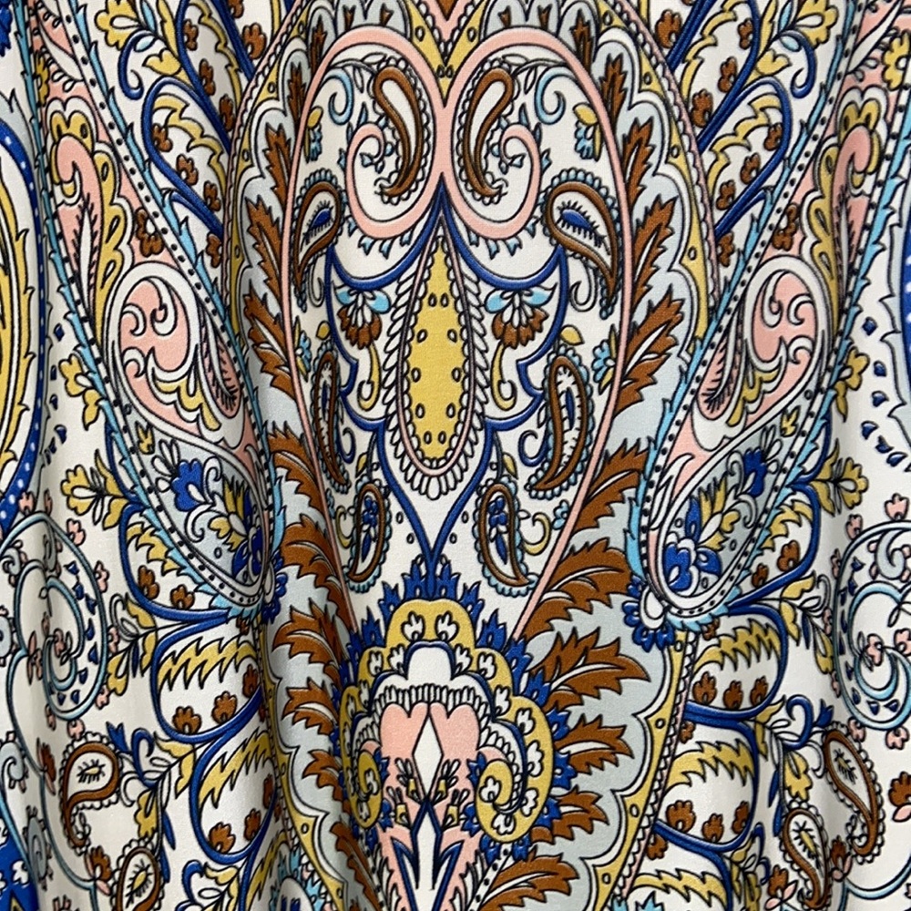 Analili NWT Muted Blue Paisley Sleeveless Boho Shift Dress 3186 - Picture 4 of 11